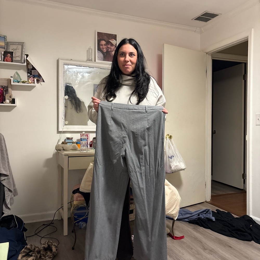 Bershka Gray Boot Cut Women's Pants